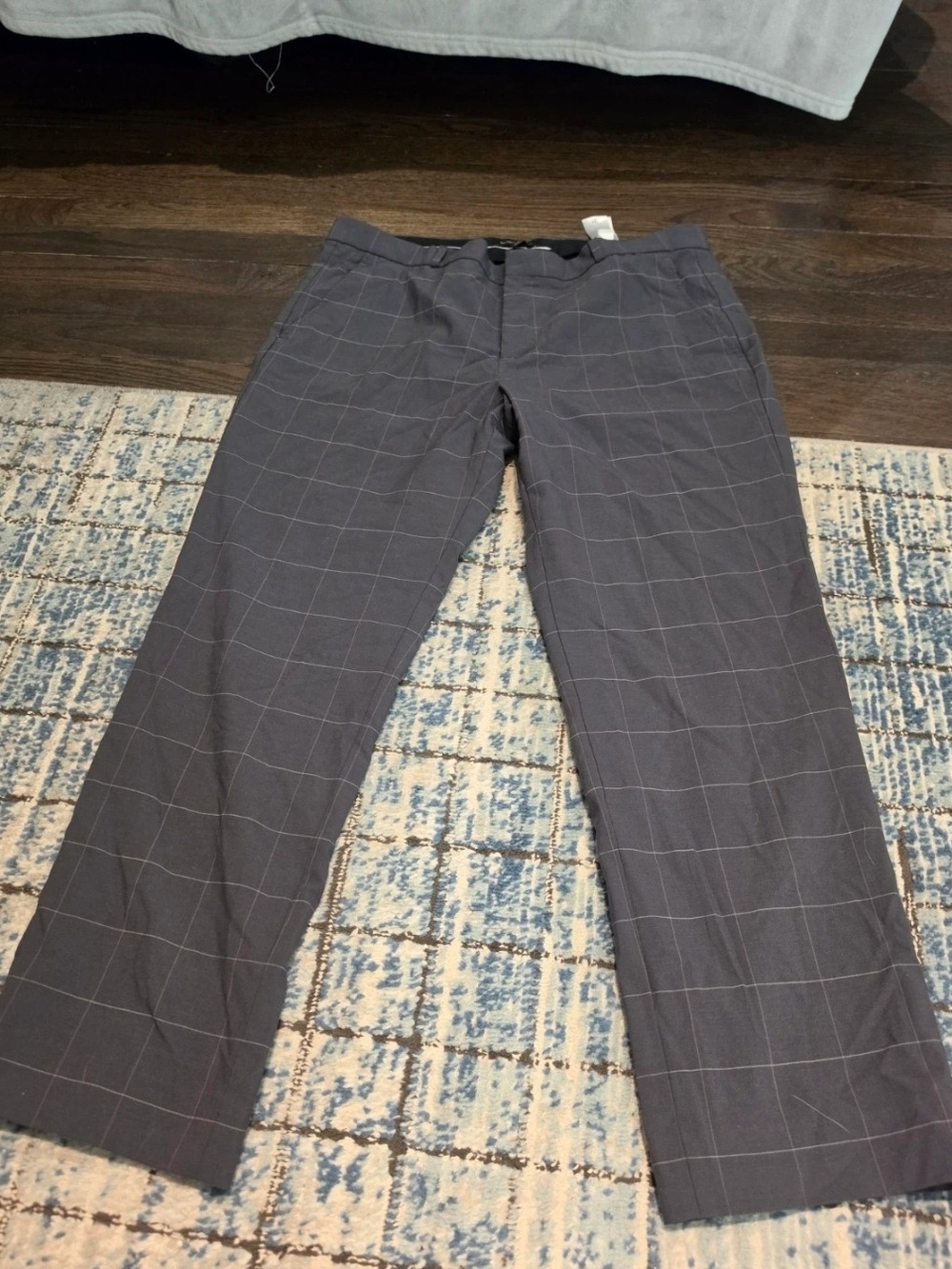 Banana Republic Gray Windowpane Dress Pants